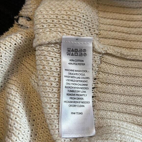 Max Studio black stripe cream long sleeve open cardigan Size XS - Picture 8 of 8